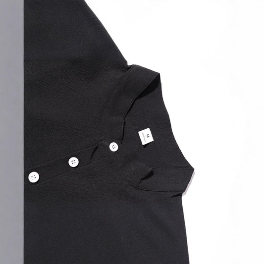 Men's Short Sleeve T-shirt Henley Shirt Casual Loose Suit