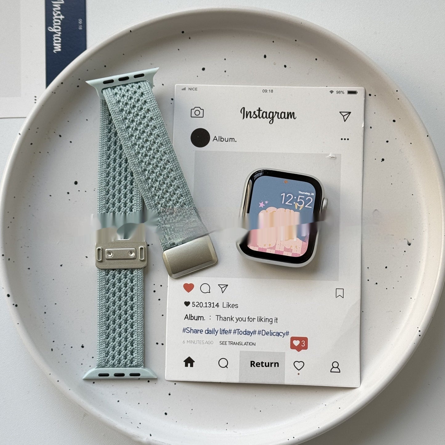 Upgraded Double Loop Knitted Nylon Magnetic Buckle Strap