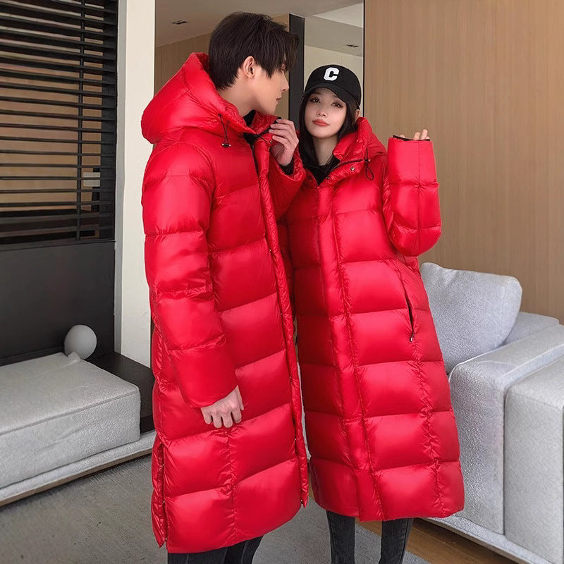 Goose Down Black Gold Down Jacket Thickened Long Section Over The Knee