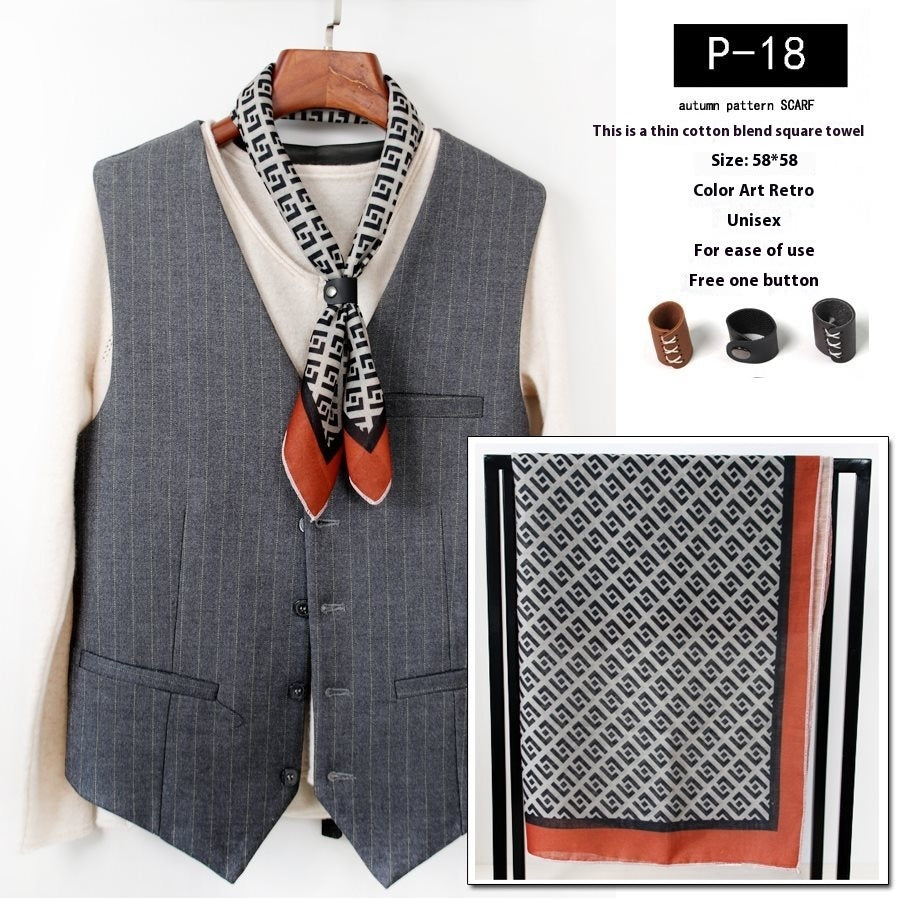 All-matching Men's Scarf Thin Youth Silk Scarf