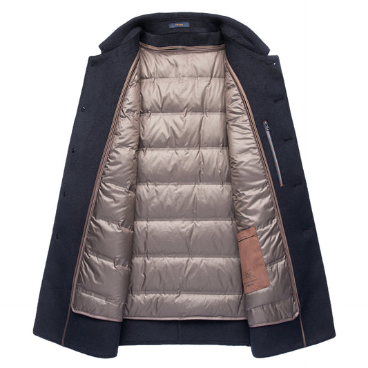 Middle-aged Men's Lapel Double-sided Woolen Coat