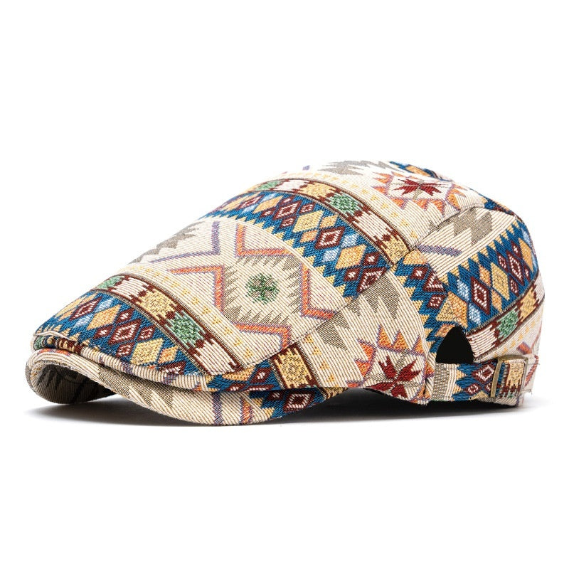 Ethnic Style Beret Leisure Jacquard Hat