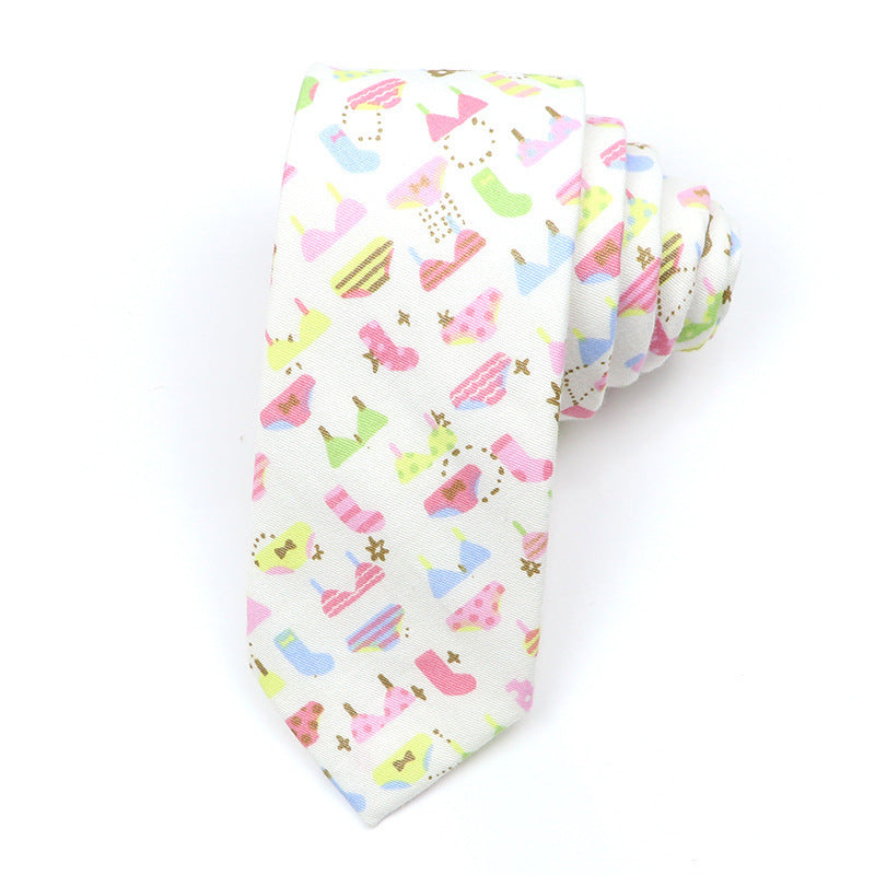 Korean Style Narrow Men's Clothing Cotton Tie