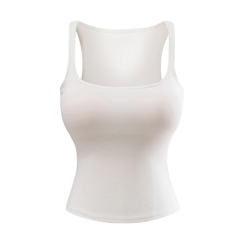 New Solid Color Summer Slim Fit Comic Chest Pad U-neck Vest-style Sling