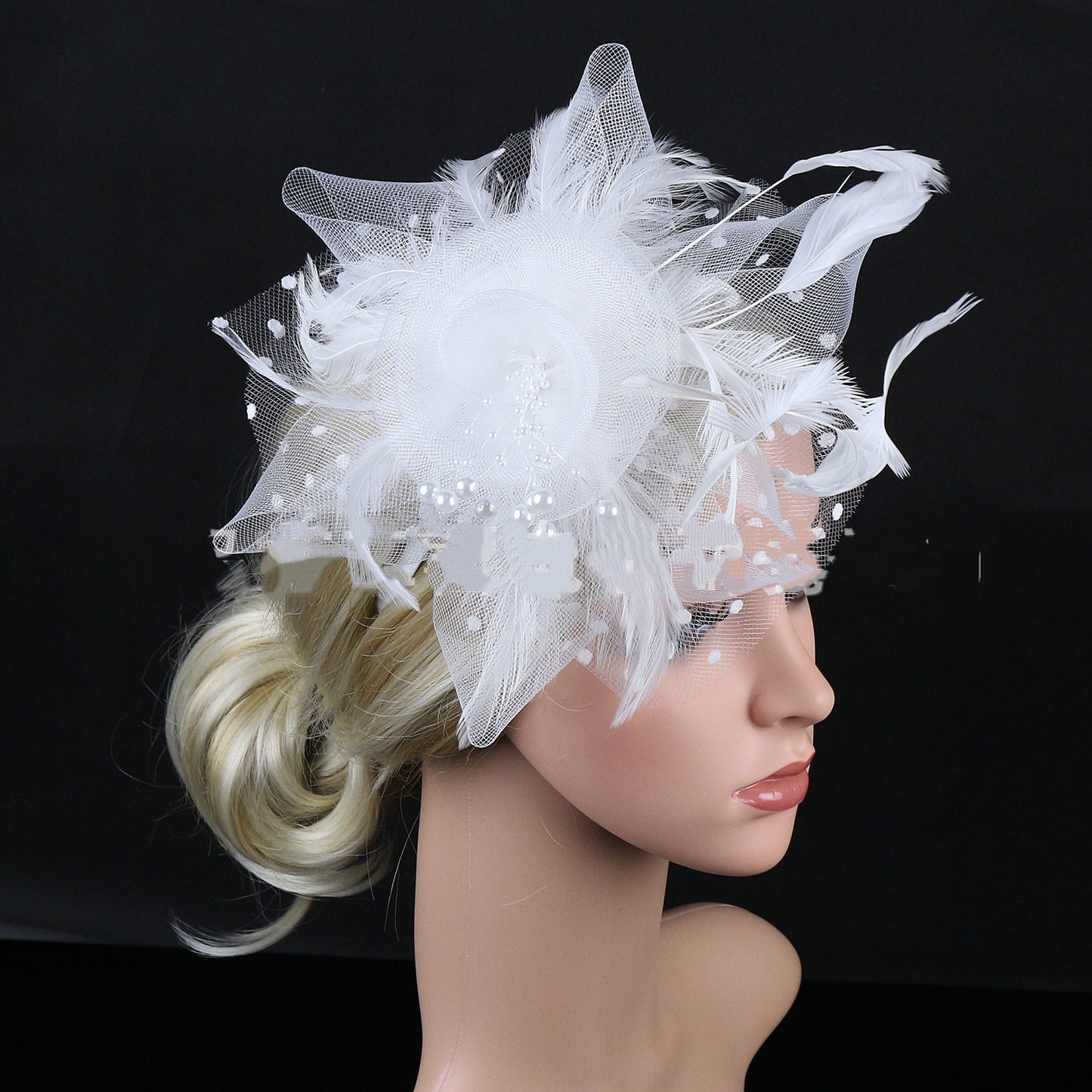 Headwear Bridal Hair Accessories Mesh Billycock Headband