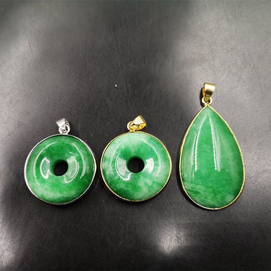 Green Jade Water Drop Pendant