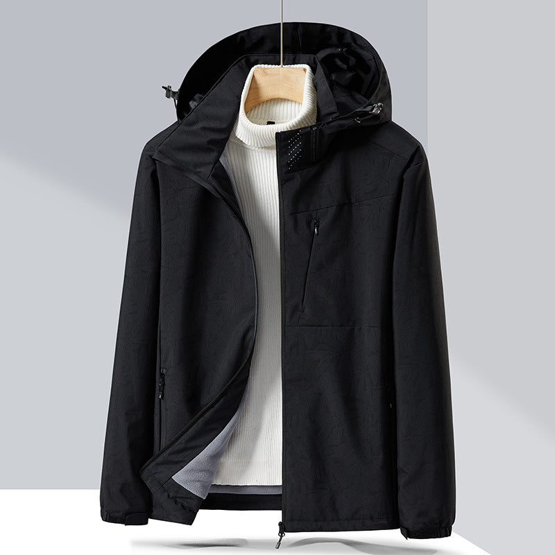 Couple Single-layer Jacket Windproof Sports Fleece-lined Padded Overalls