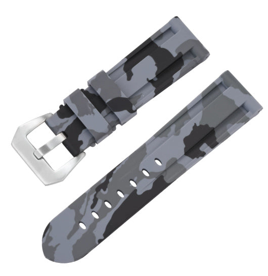 Solid Color Silicone Camouflage Men's Rubber Watch Strap