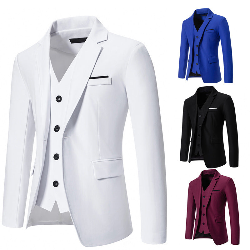 Men's Color Matching Small Suit European And American Fashion Fake Two Pieces Slim Fit Casual Suit Jacket