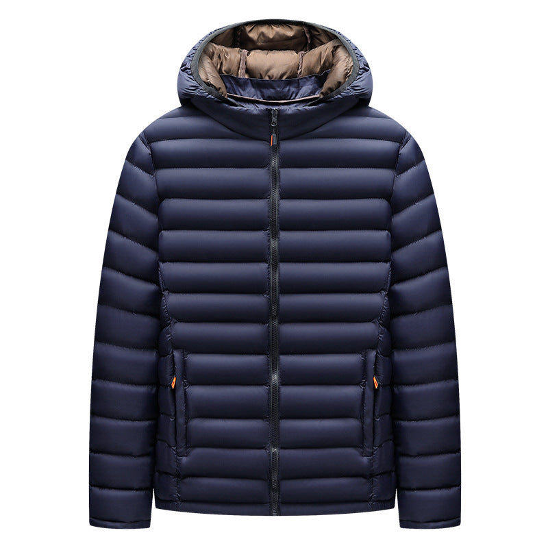 Men's Lightweight Down Cotton-padded Jacket Storage Rib Coat