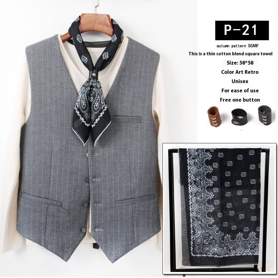 All-matching Men's Scarf Thin Youth Silk Scarf