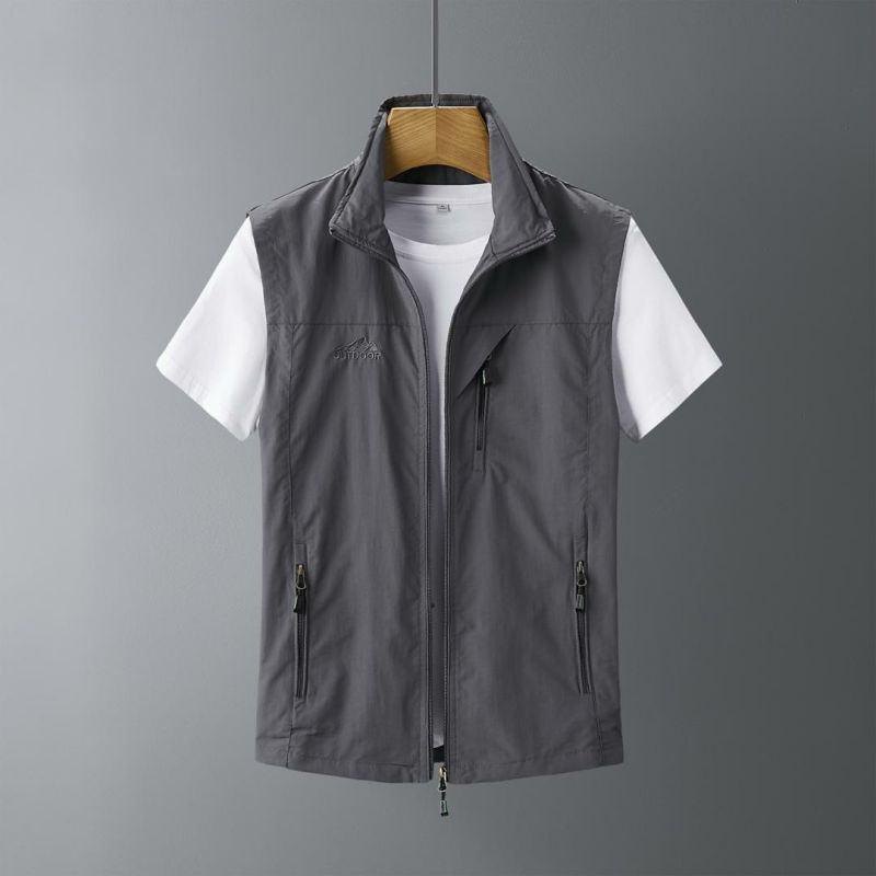 Men's Outdoor Casual Rabbit Fur Vest Waistcoat Coat
