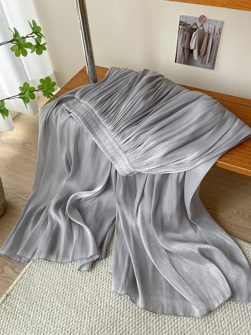 High-end Elegant Ice Silk High Waist Slimming Long Pants