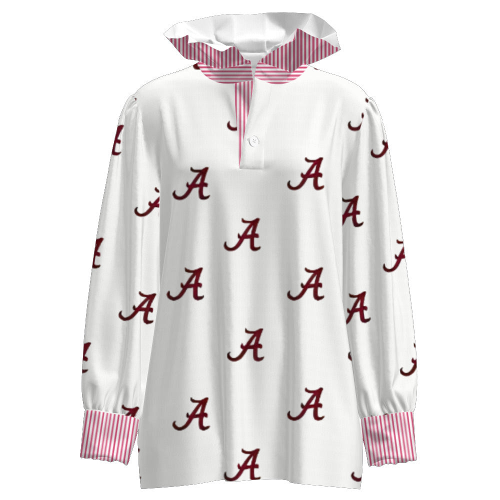 Women's Stringy Selvedge Stand Collar Shirt 3D Printing