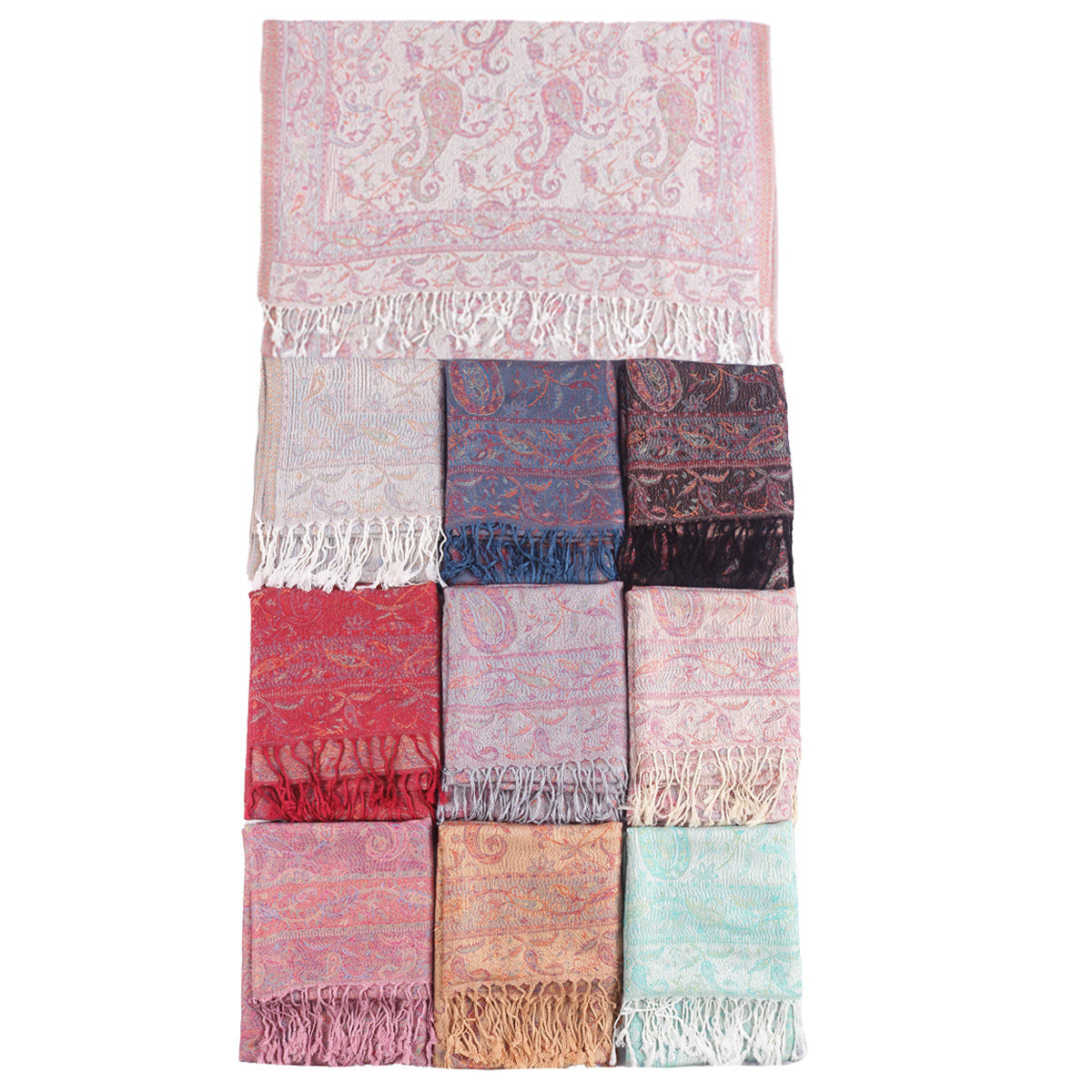 European And American Popular Ethnic Style Cashew Pattern Jacquard Tassel Scarf For Women