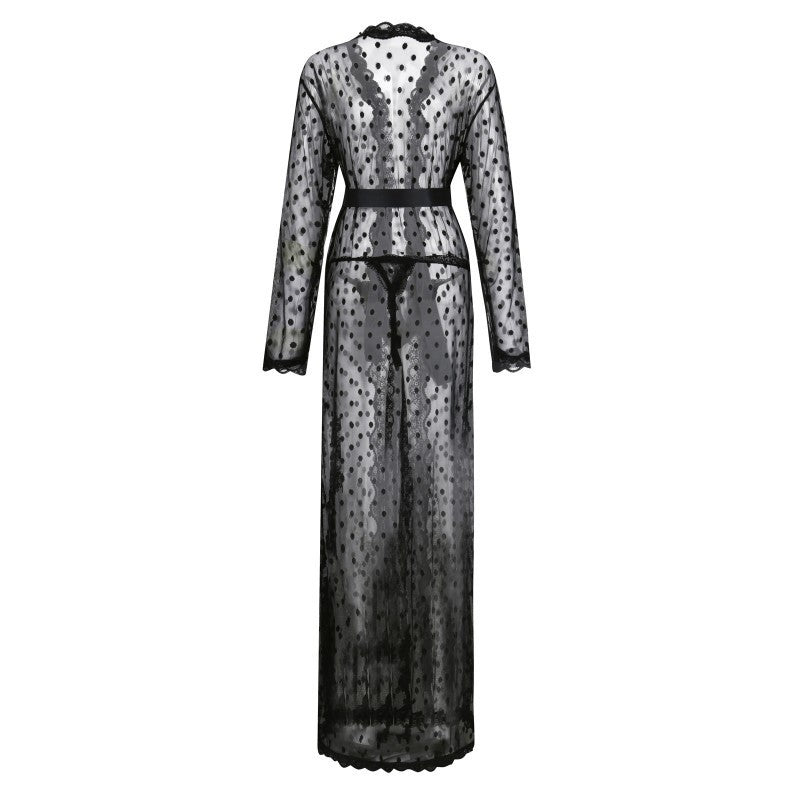 New Men's Japanese-style Polka Dot Lace Bathrobe