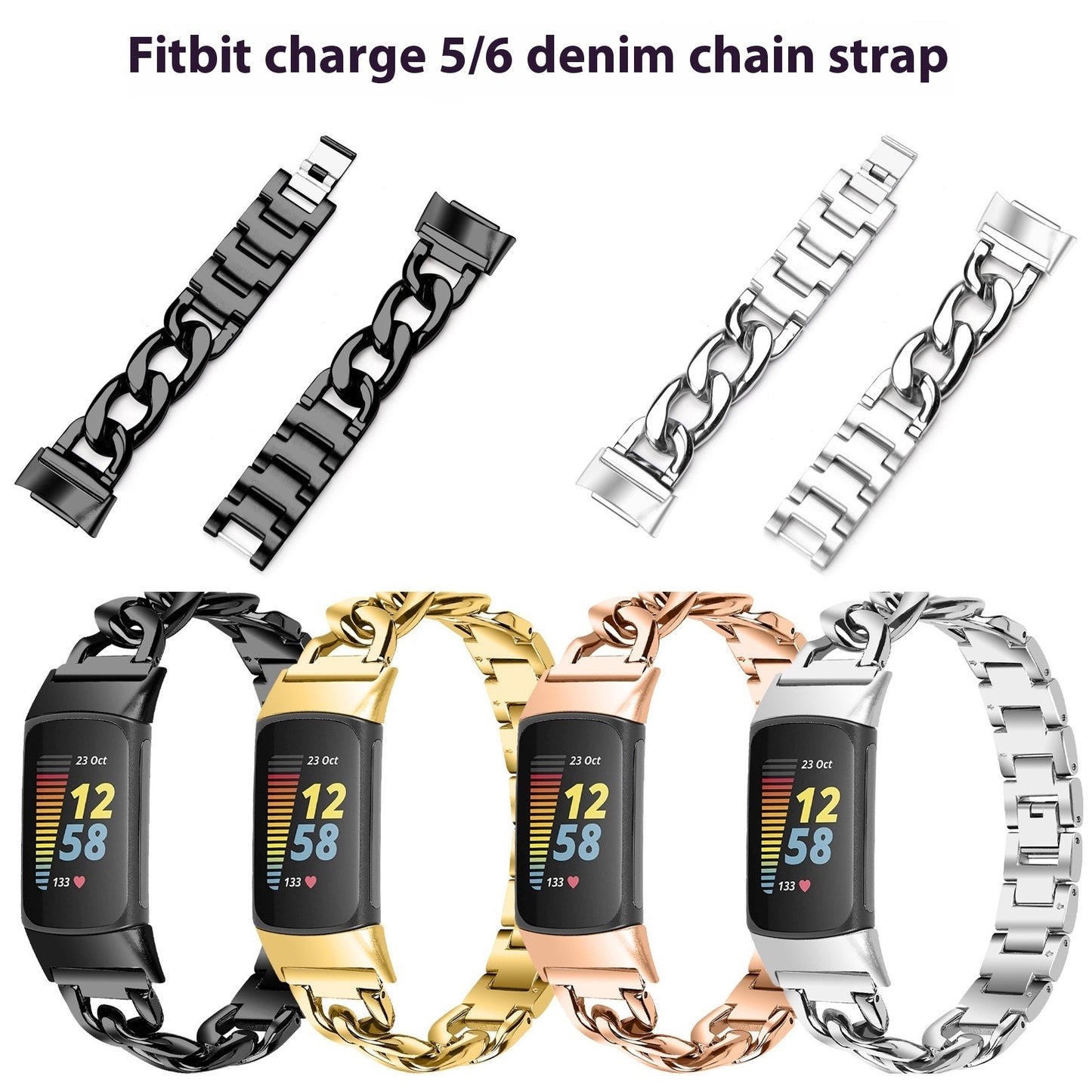 Metal Strap For FitbitCharge6 Smart Watch