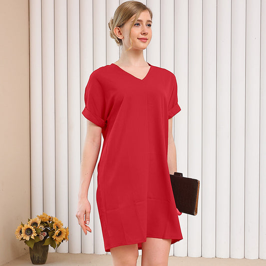 Casual V-n Collar Short Sleeve Home Decoration Dress