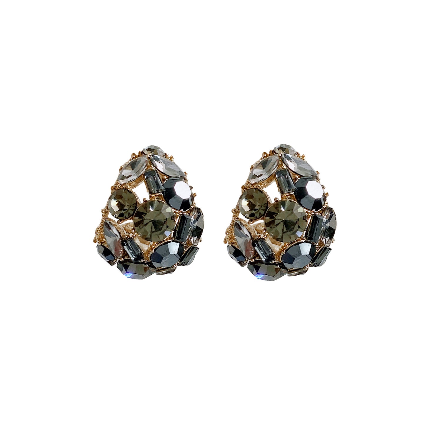 Light Luxury Rhinestone Black Crystal Earrings
