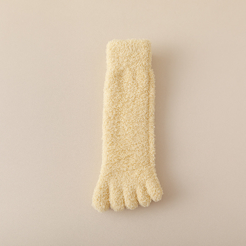 Women's Fleece-lined Thickened Home Sleeping Floor Toe Socks