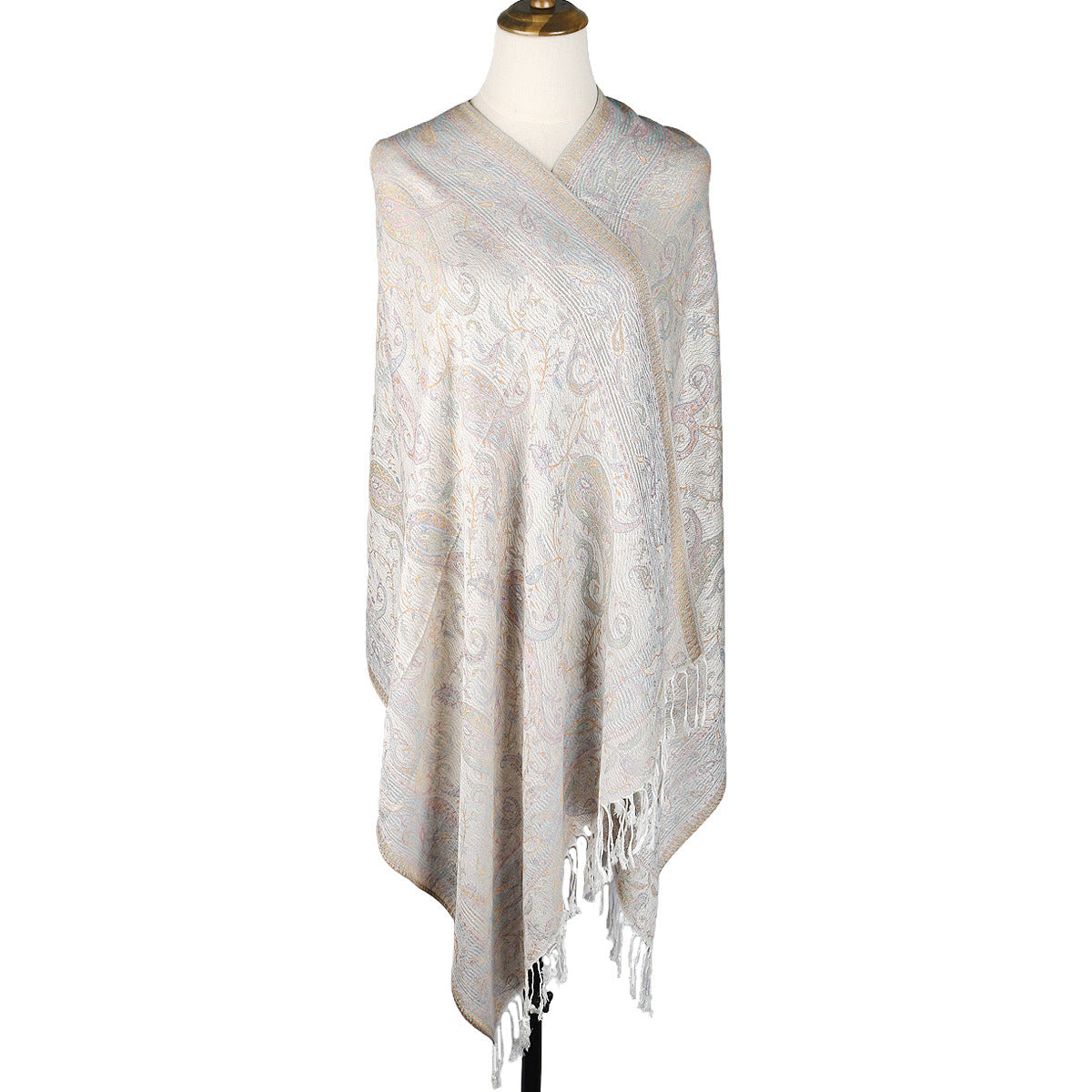 European And American Popular Ethnic Style Cashew Pattern Jacquard Tassel Scarf For Women