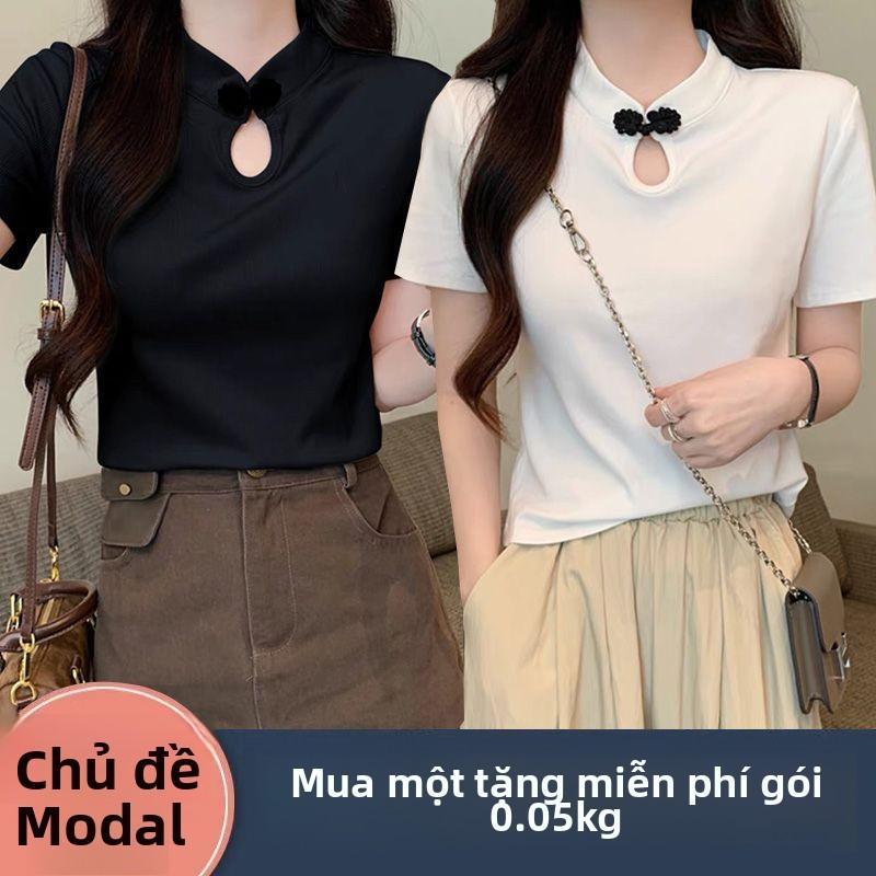 New Chinese Style Frog Button Short Sleeve T-shirt Summer New National Style