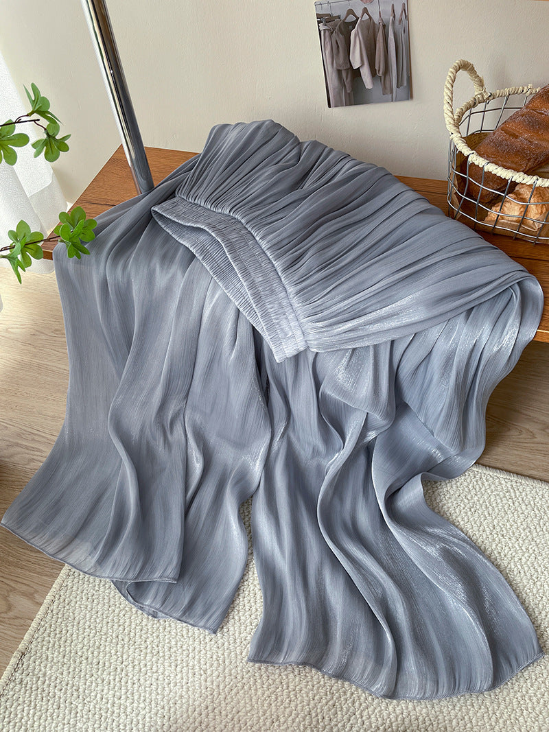 High-end Elegant Ice Silk High Waist Slimming Long Pants