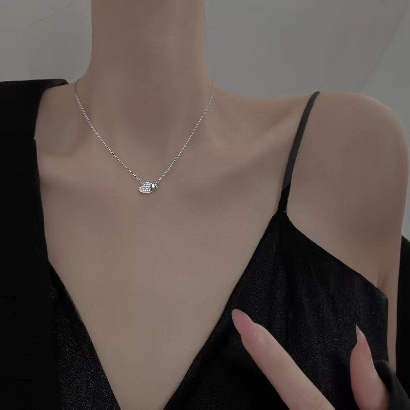 Double Love Necklace For Women Light Luxury Minority Simple Design