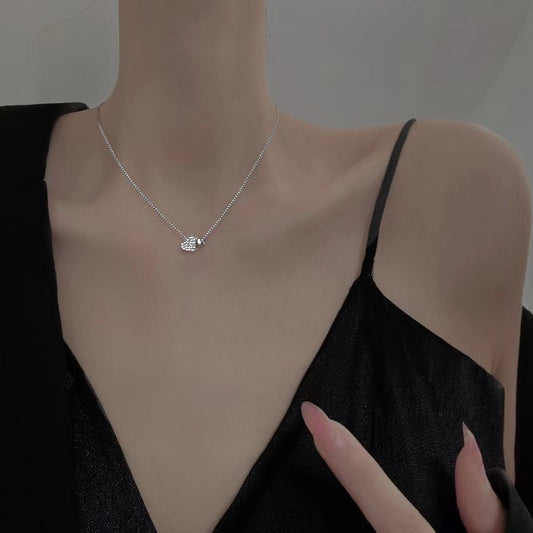 Double Love Necklace For Women Light Luxury Minority Simple Design