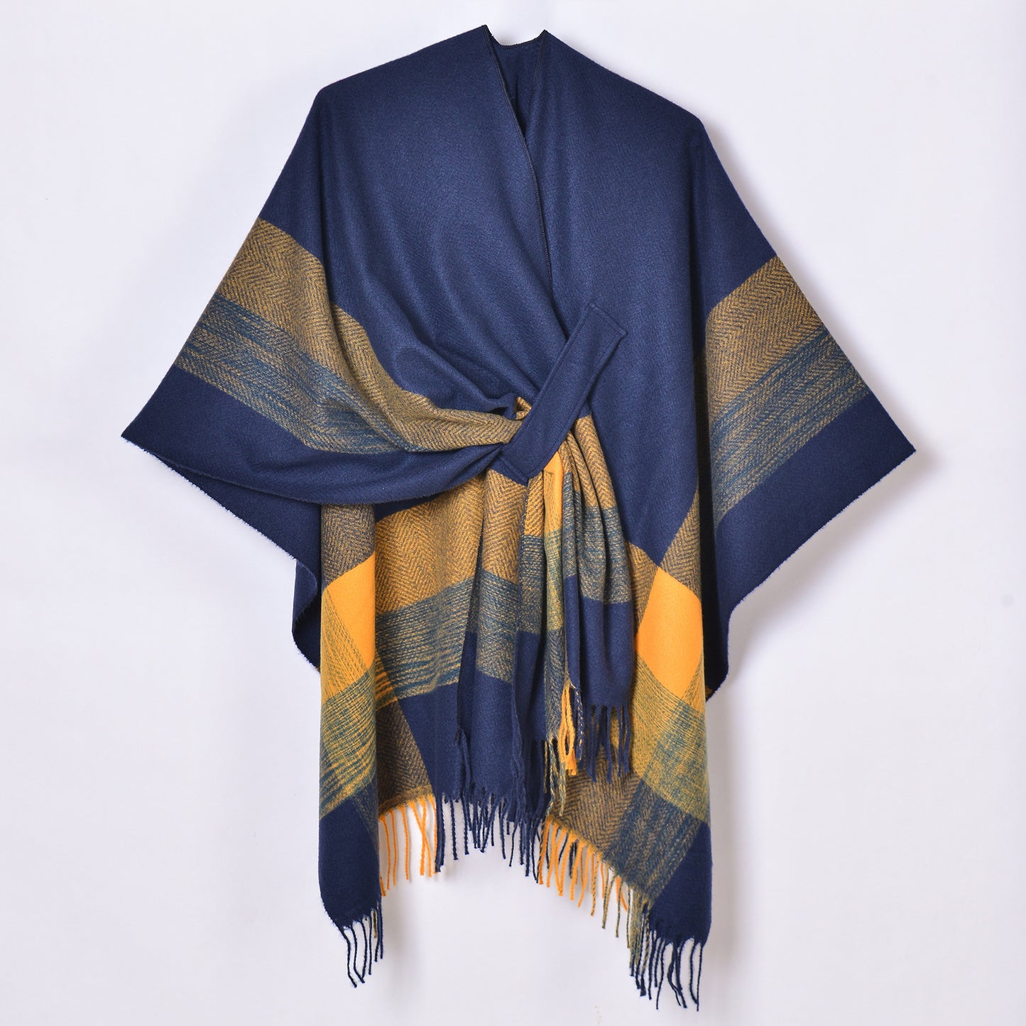 Women's Jacquard Warm Tassel Cardigan Outer Wear