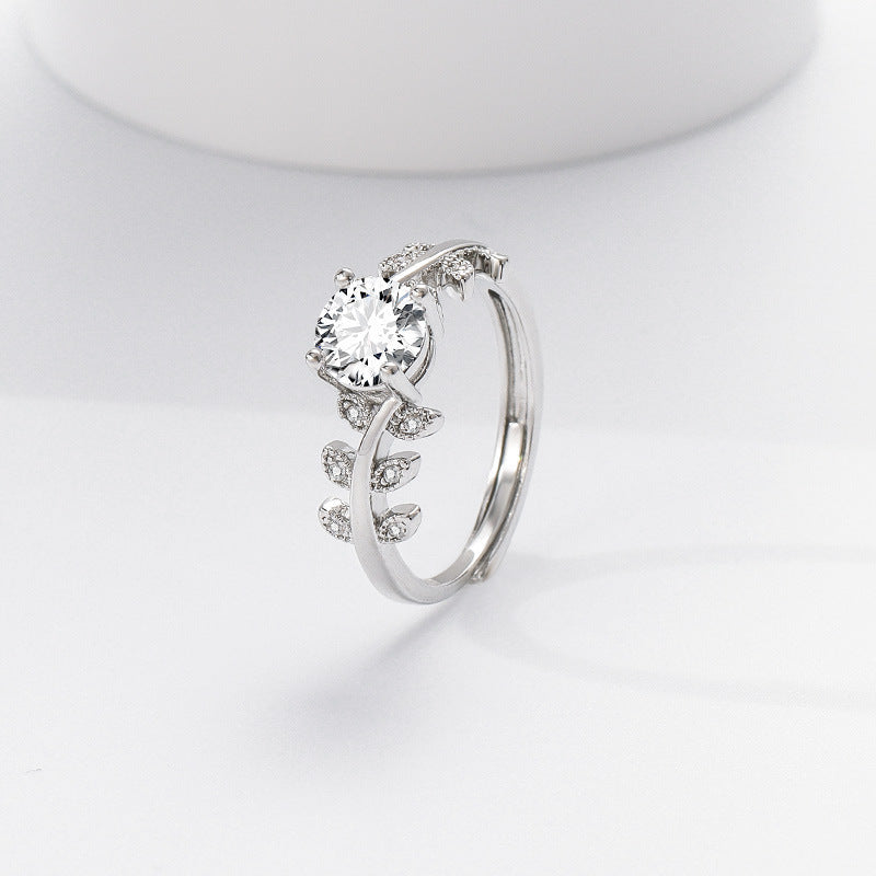 1 Carat Light Luxury High-sensitivity Ring For Female Index Finger
