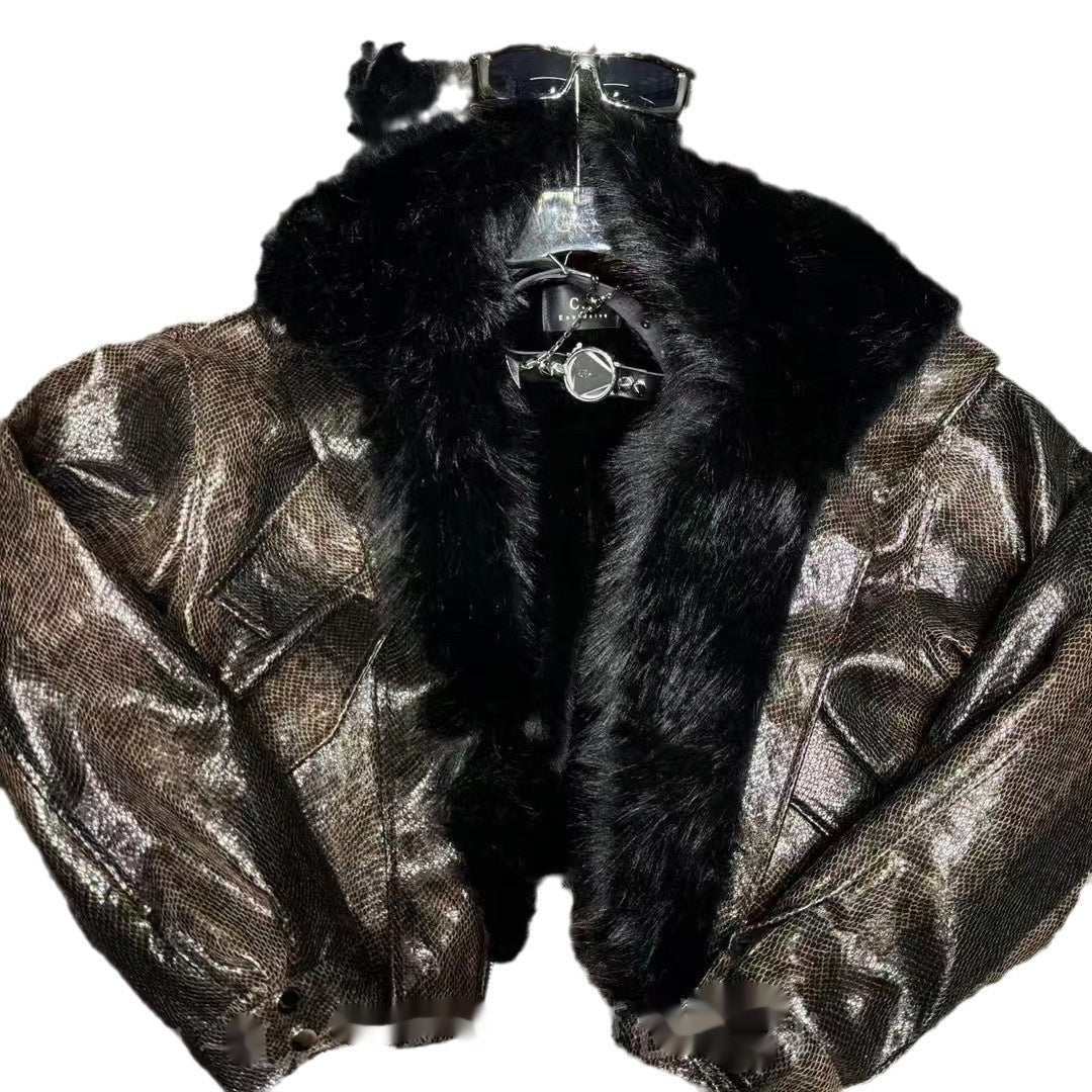 Leather Coat Quilted To Keep Warm Coat