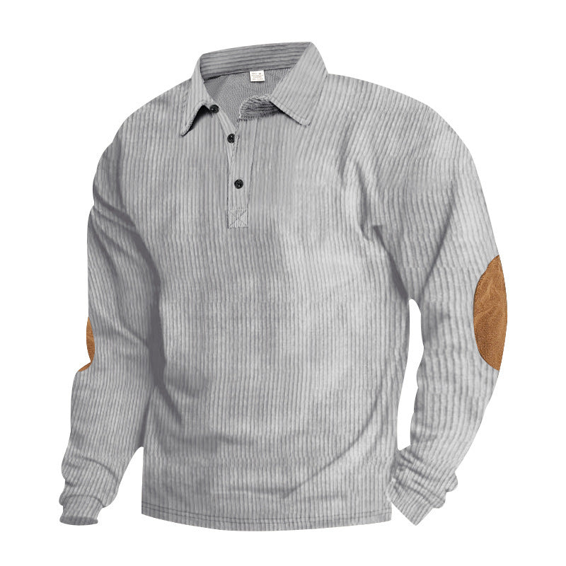 American Men's T-shirt Spring And Autumn Long Sleeve Corduroy