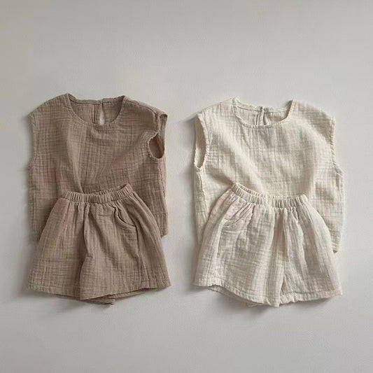 Breathable Vest Shorts Set All-matching Comfortable Children