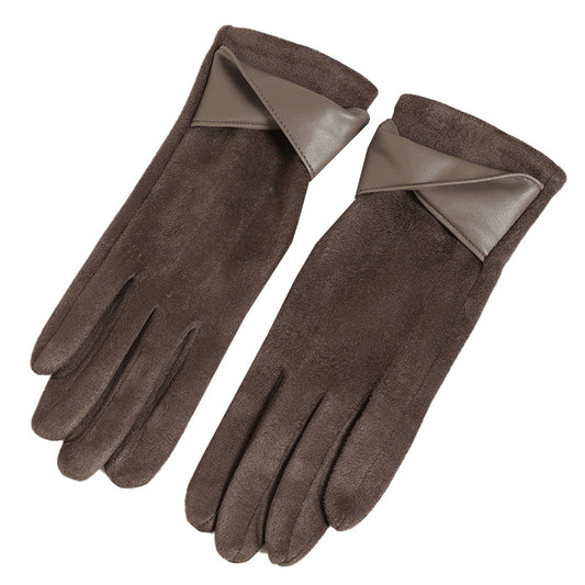 Women's Fleece-lined Warm Graceful Bow Gloves
