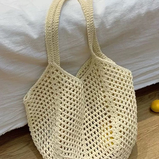 Woven Tote Hollow Holiday Straw Beach Casual Shoulder Bag