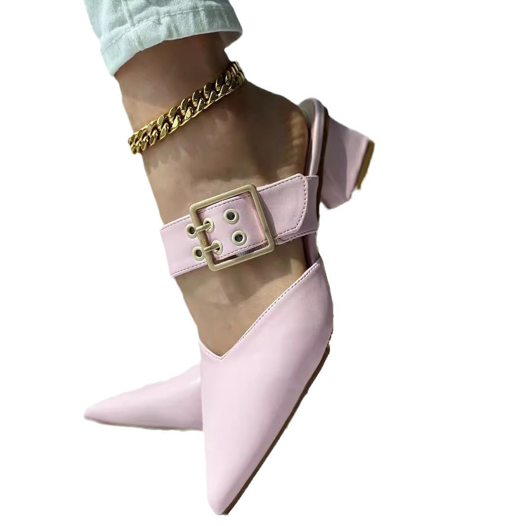 All-matching Beach Flat Casual Buckle Slippers