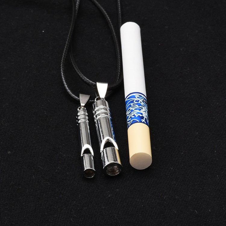 Retro Anti-titanium Steel Whistle Keychain Hanging