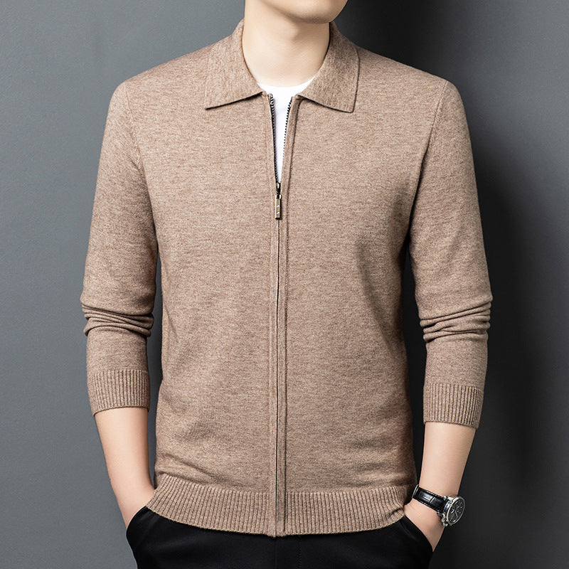 Fully Open Long-sleeve Zipper Thickening Cardigan New Youth Coat