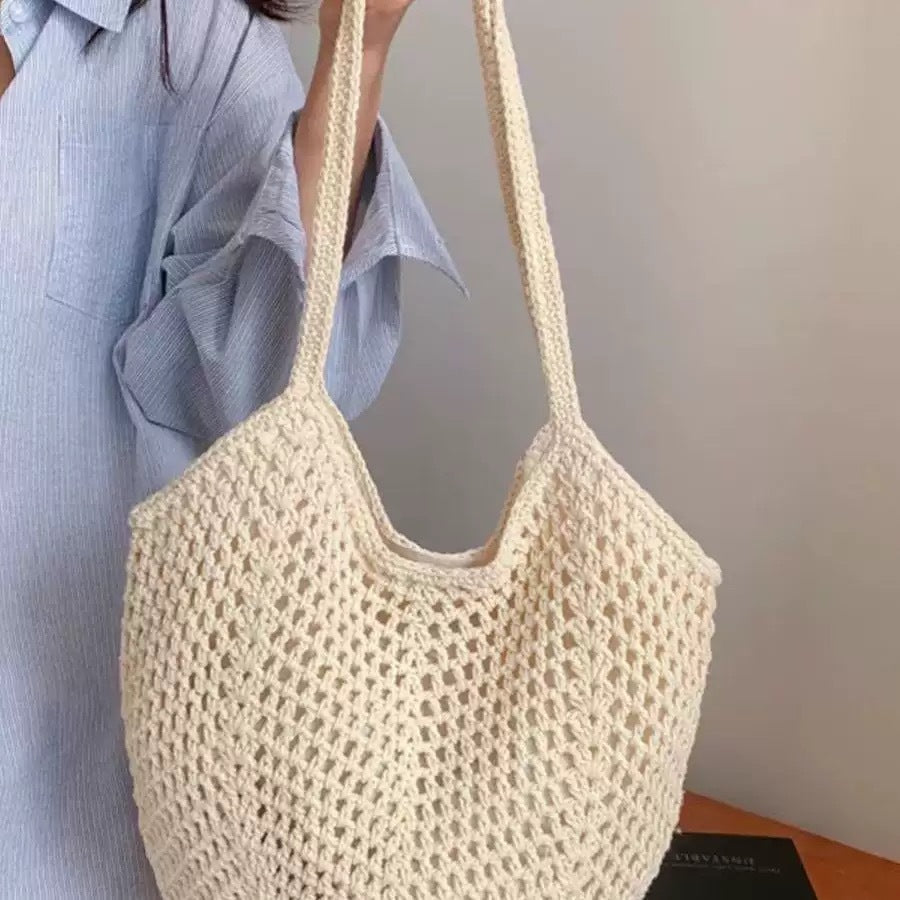 Woven Tote Hollow Holiday Straw Beach Casual Shoulder Bag