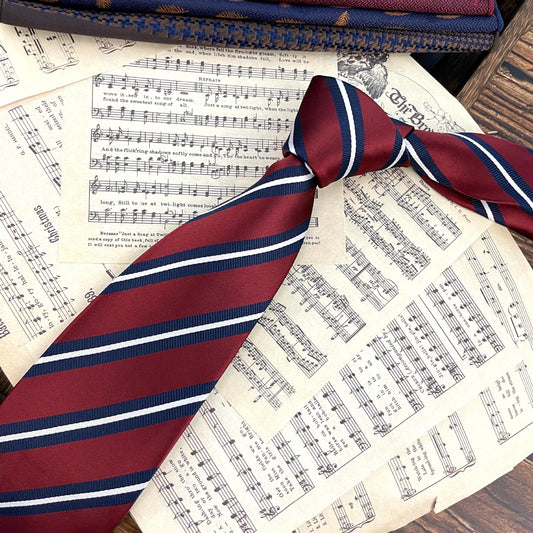 Retro Coffee Color Orange Red Striped Tie Hand Hit 8CM Men