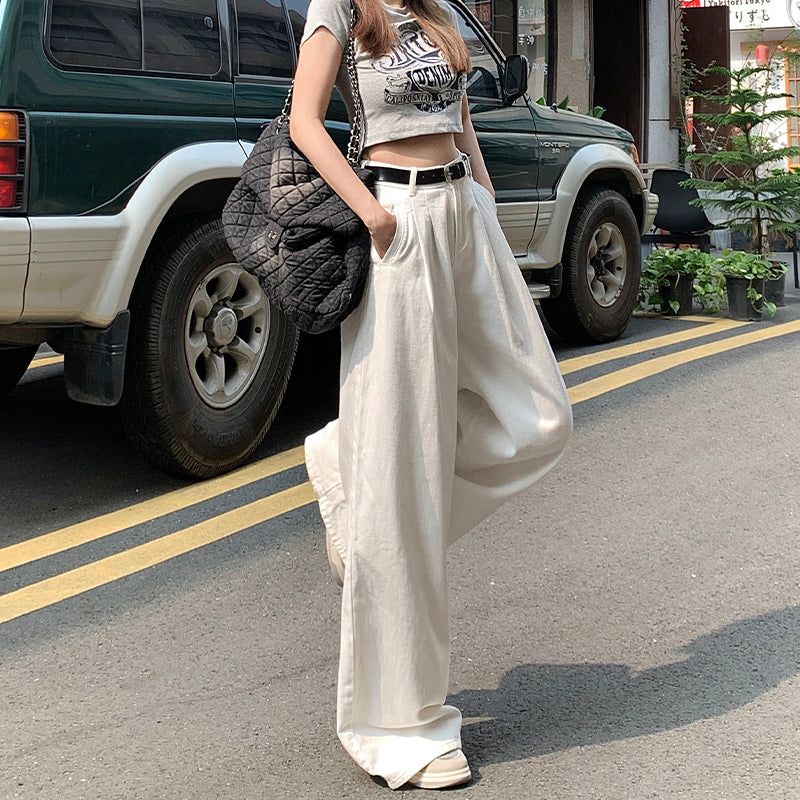 Women's Plus Size Loose American White Jeans