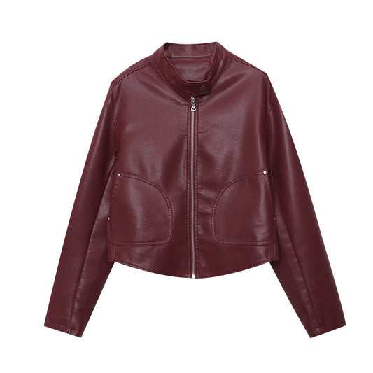 Locomotive Style Stand Collar Temperament Wild Jacket