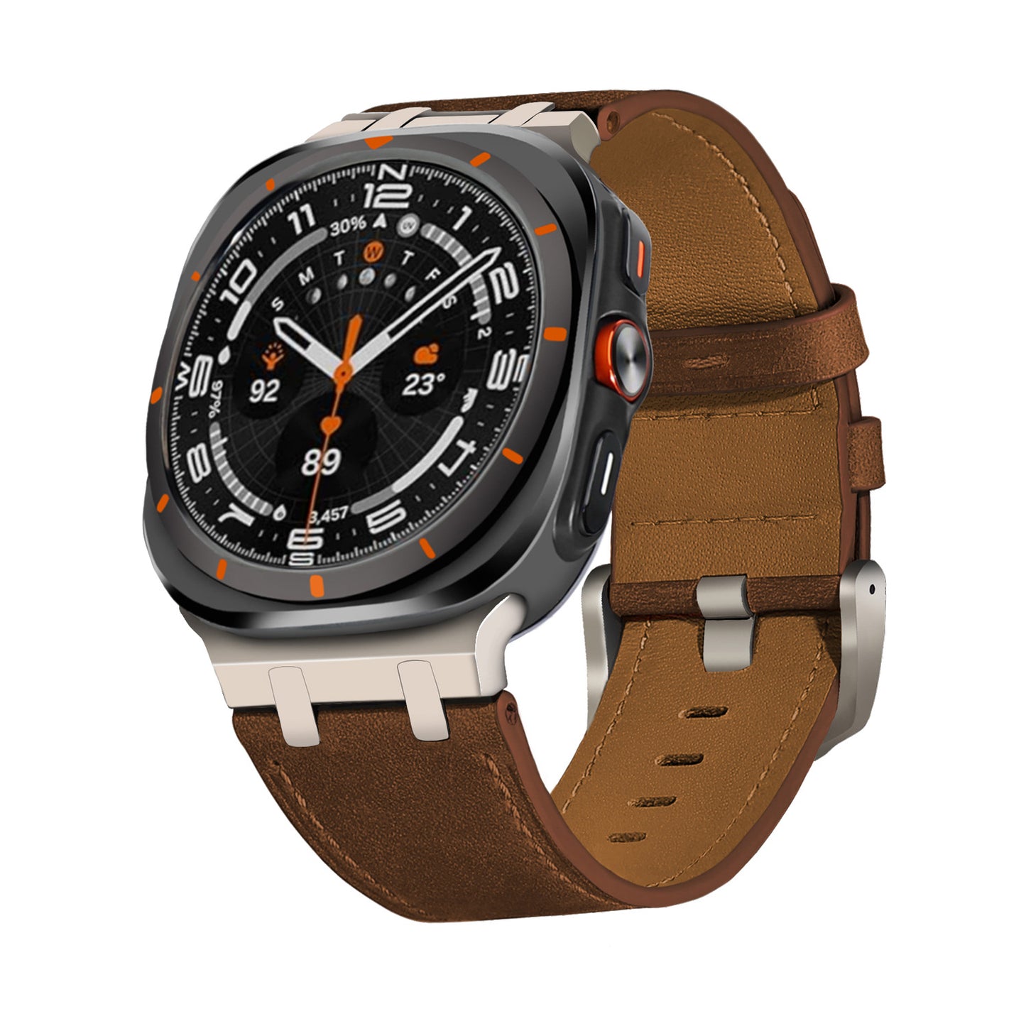 Ultra Crazy Horse Leather AP Stainless Steel Head Grain Leather Watch Strap