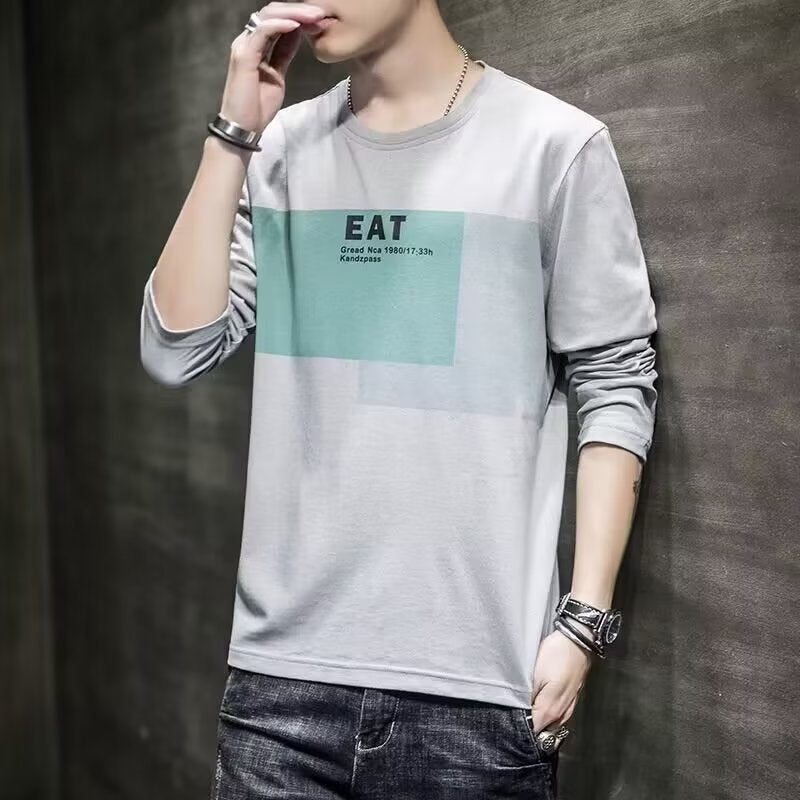 Long Sleeve T-shirt Men's Loose Clothes Autumn Versatile Top Bottoming Shirt