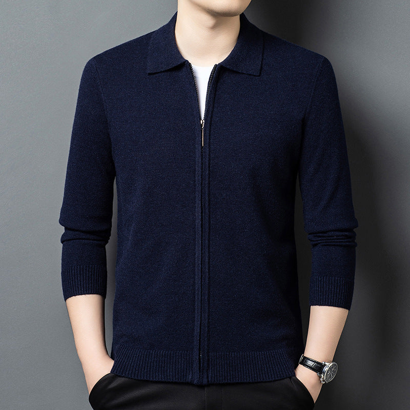 Fully Open Long-sleeve Zipper Thickening Cardigan New Youth Coat