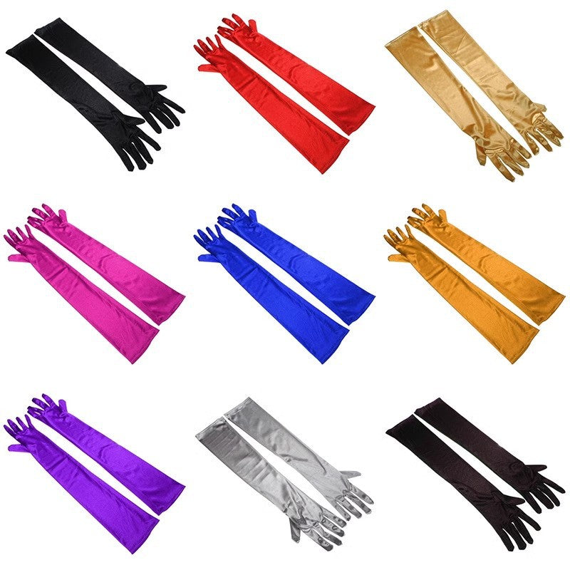 Fashion Satin Stretch Women's Halloween Gloves