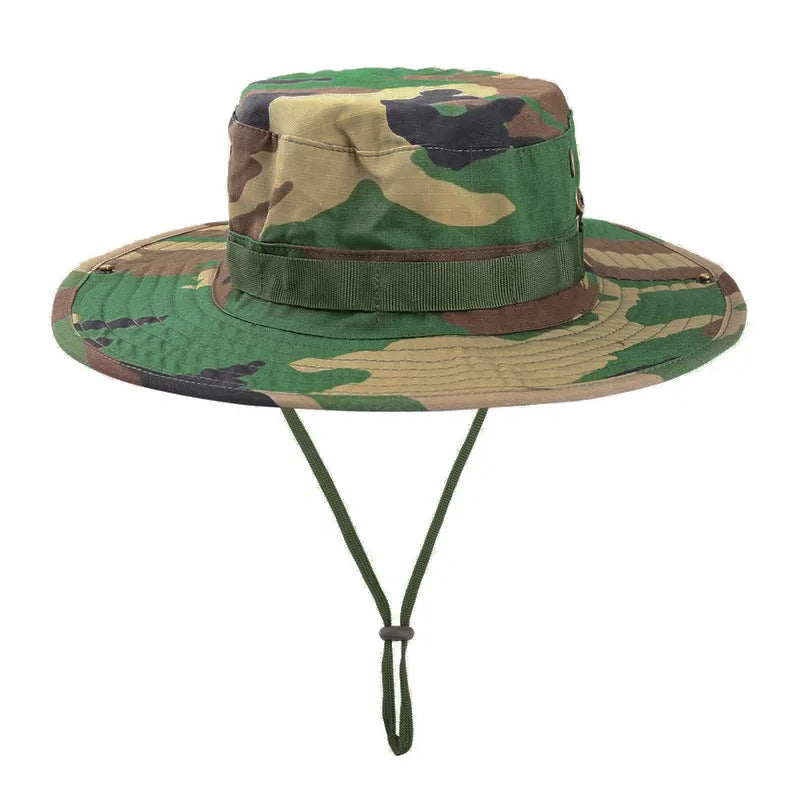 Camouflage Boonie Hat Round Edge Sun-proof Bucket Hat