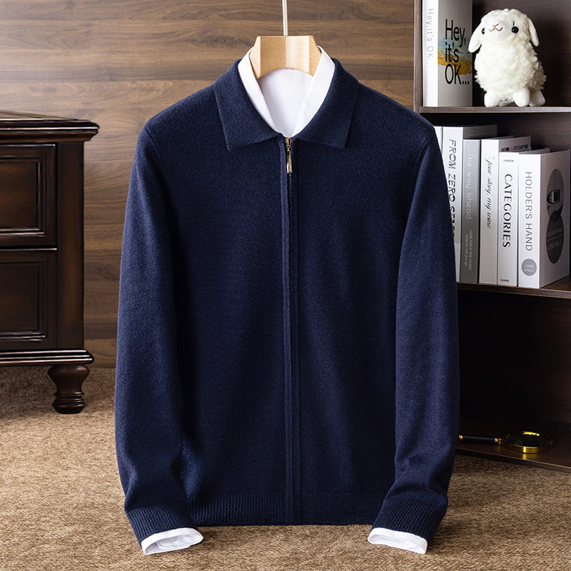 Fully Open Long-sleeve Zipper Thickening Cardigan New Youth Coat