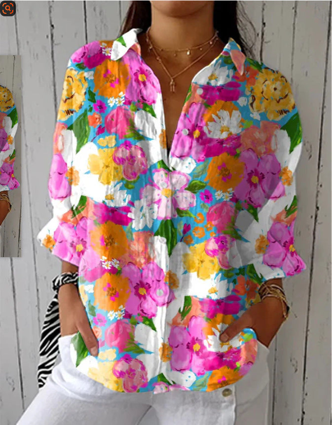 Women's Long Sleeved 3D Printed Shirt